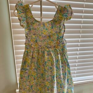 Jojo Maman Bebe Girls Floral Flutter Sleeve Easter Dress Size 3-4